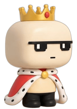 A Zecutie character from the collection, wearing a crown and cape